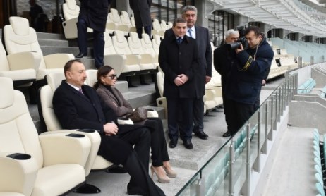Президент на открытие Бакинского Олимпийского стадиона - ФОТО